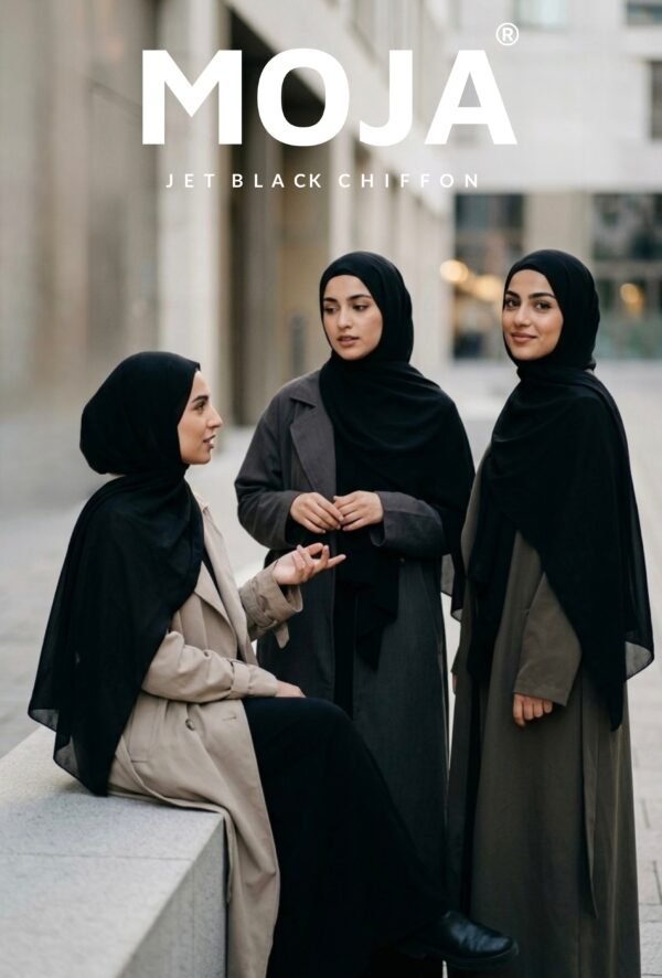 MOJA jet black chiffon